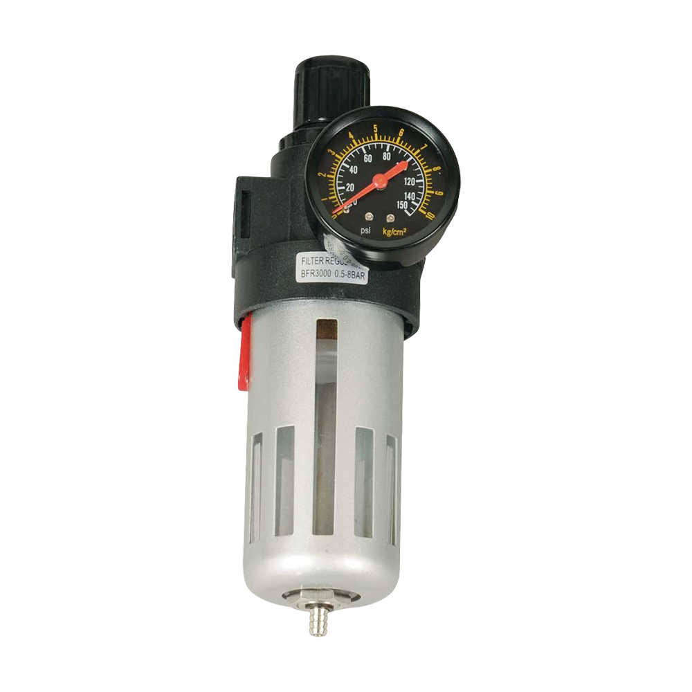 1/4" Air Filter and Regulator with Gauge