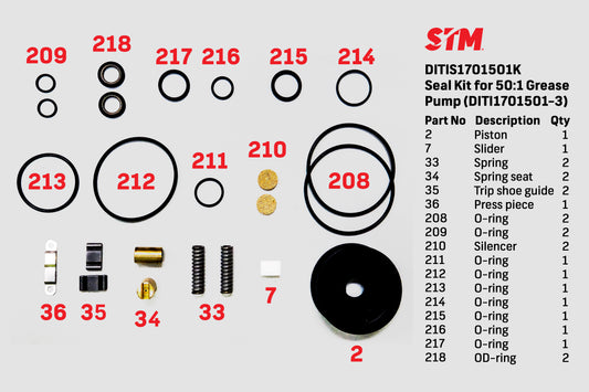 Seal Kit for 50:1 Air Operated Grease Pump Product Image
